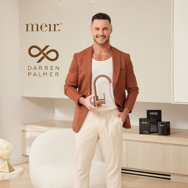 Meir x Darren Palmer Lustre Bronze taps, showers and bathroom accessories