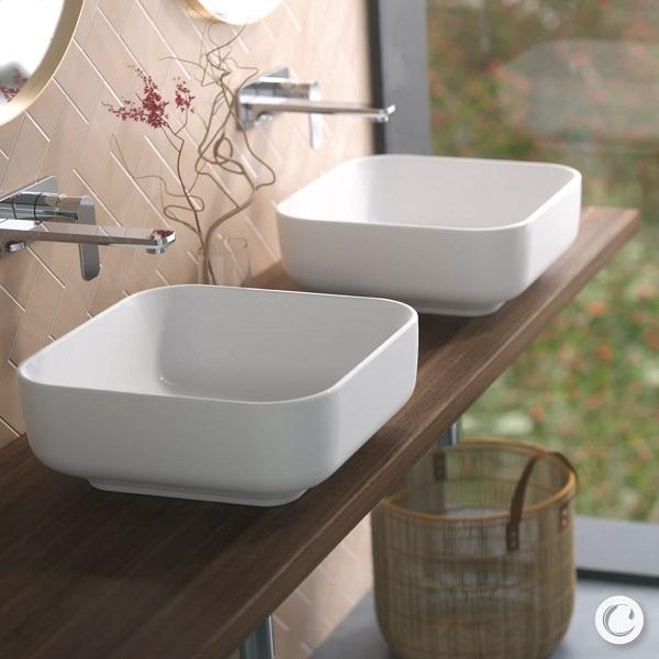 Caroma Luna Lead Free Wall Basin/Bath Mixer Chrome