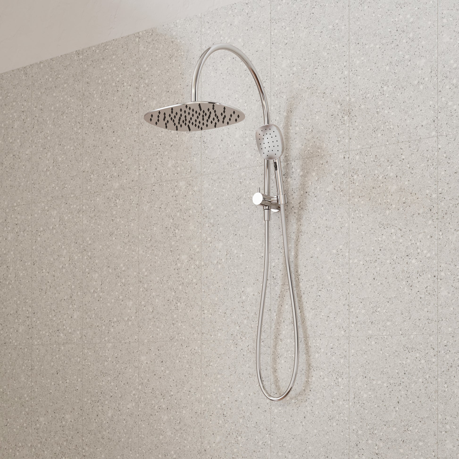 Caroma Contura II Compact Twin Shower - Chrome