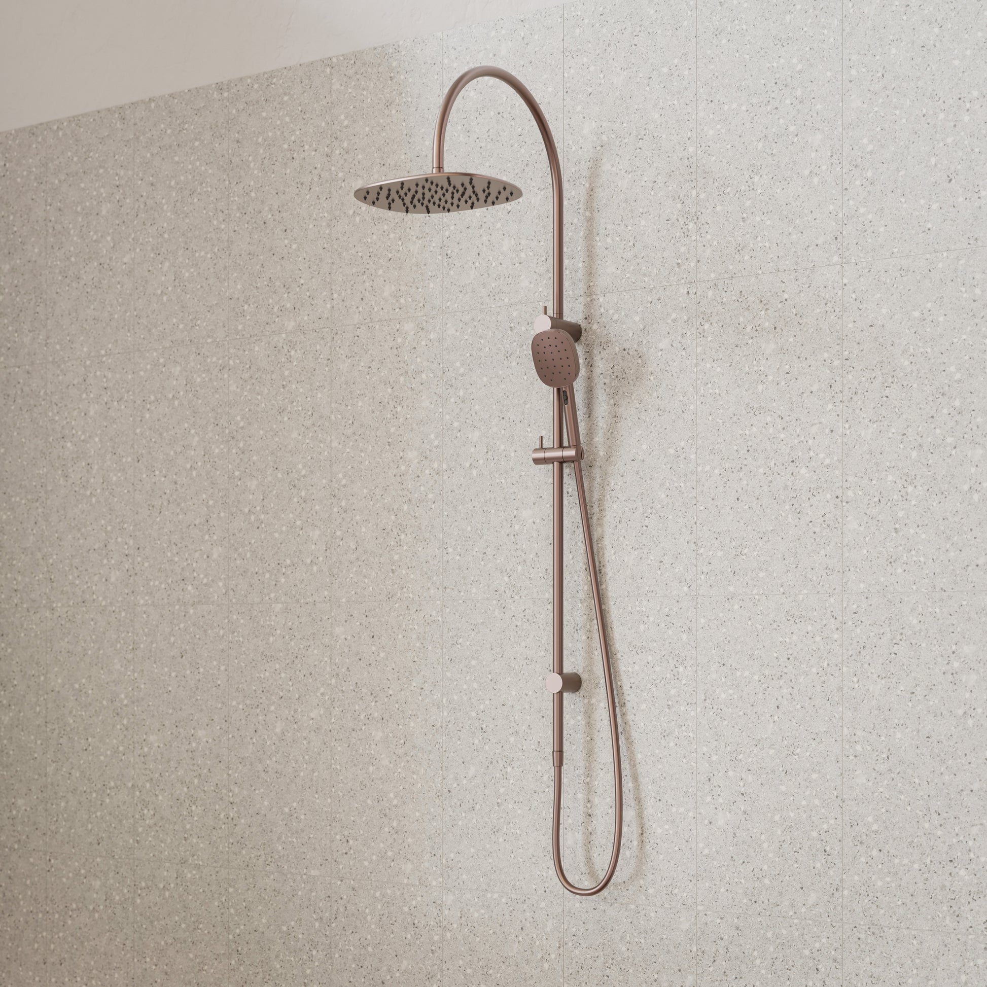 Caroma Contura II Rail Shower with Overhead - Brushed Bronze