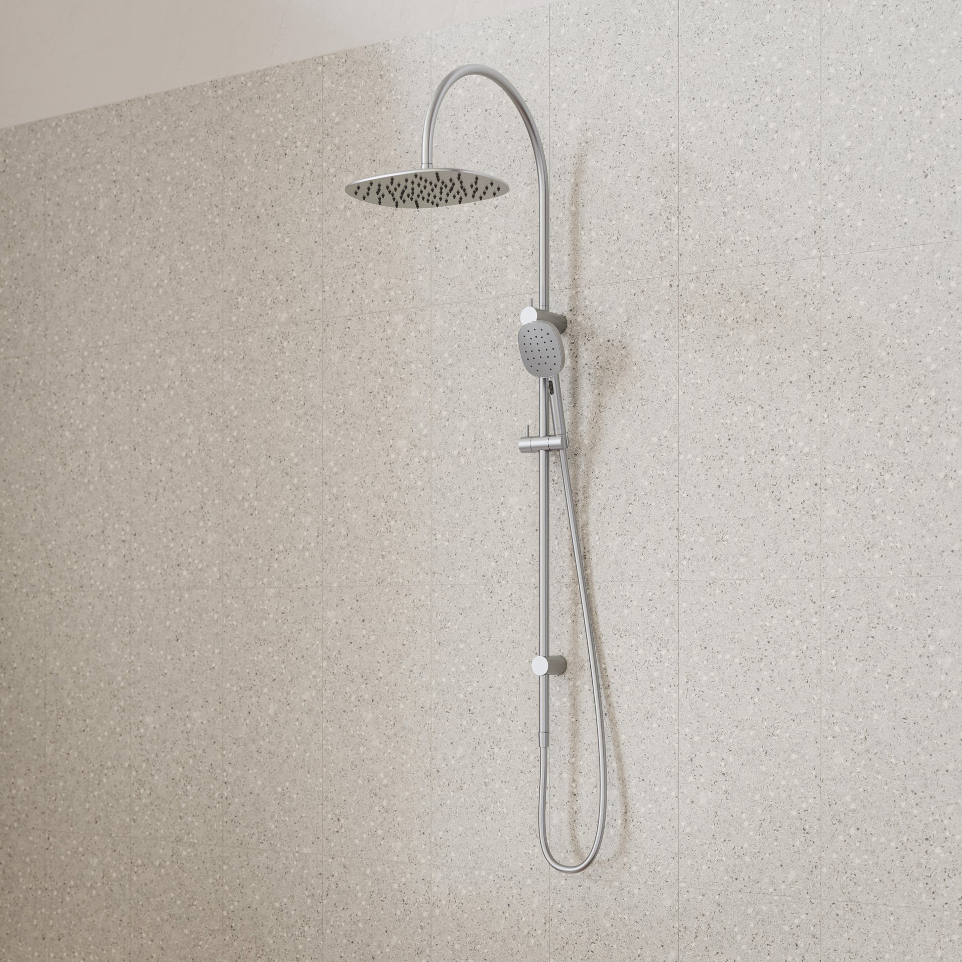 Caroma Contura II Rail Shower with Overhead - Brushed Nickel