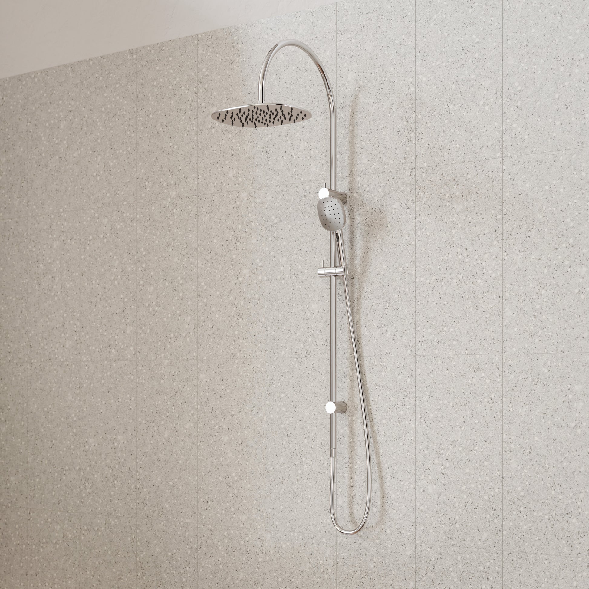 Caroma Contura II Rail Shower with Overhead - Chrome