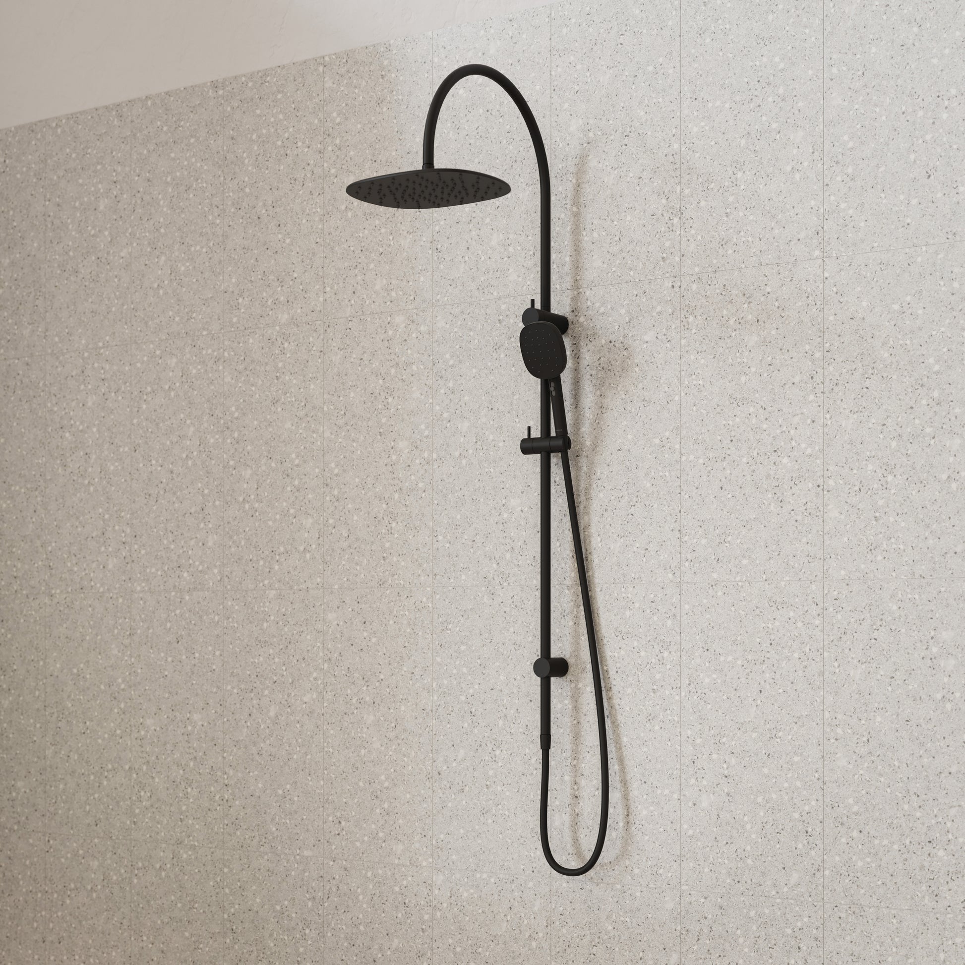 Caroma Contura II Rail Shower with Overhead - Black