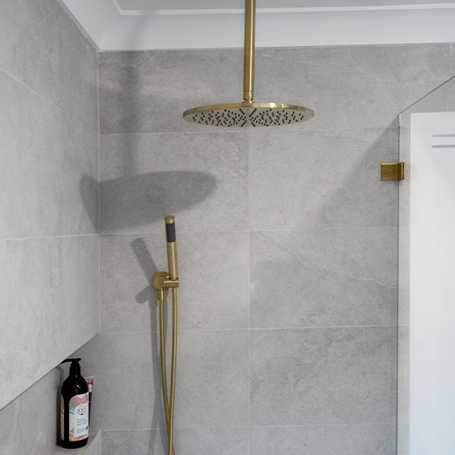 Meir Round Ceiling Shower Arm 300mm Tiger Bronze