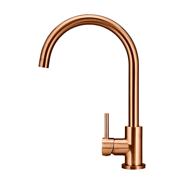 Meir Round Kitchen Sink Mixer - Lustre Bronze
