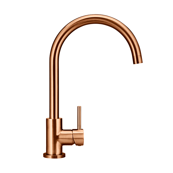 Meir Round Kitchen Sink Mixer - Lustre Bronze