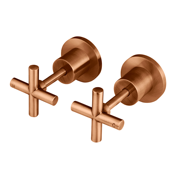 Meir Round Cross Jumper Valve Wall Top Assemblies Lustre Bronze