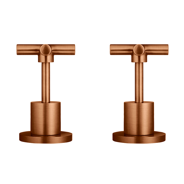 Meir Round Cross Jumper Valve Wall Top Assemblies Lustre Bronze