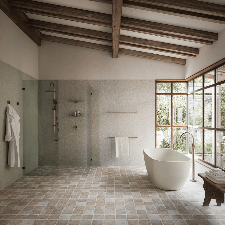 Caroma Contura II Rail Shower with Overhead - Brushed Bronze