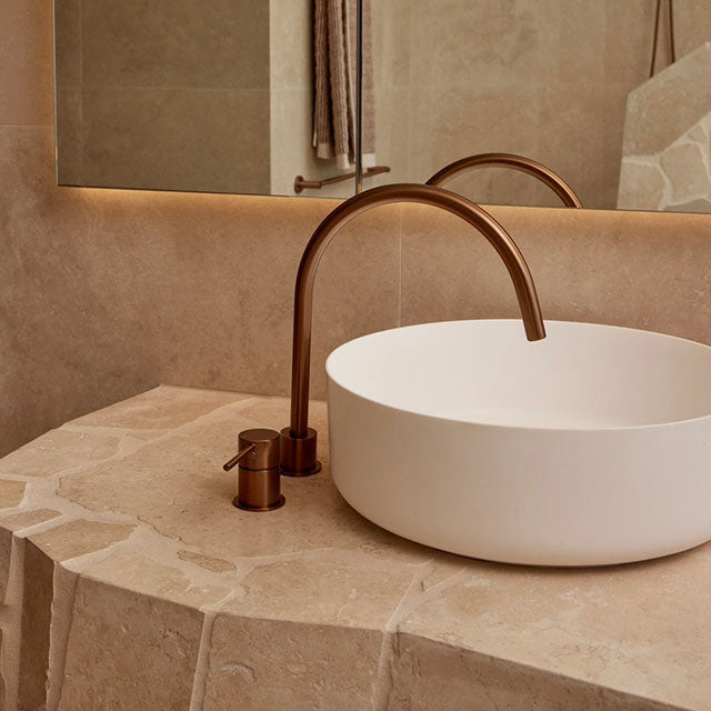 Meir Round Gooseneck High Rise Swivel Hob Spout Lustre Bronze