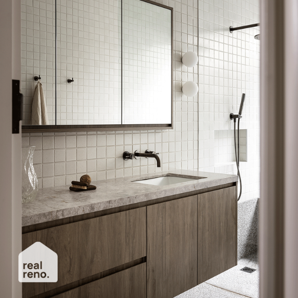 Meir Round Curved Shower Arm 400mm Shadow - The Blue Space Real Reno