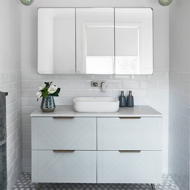 Caroma Luna Lead Free Wall Basin/Bath Mixer Brushed Nickel