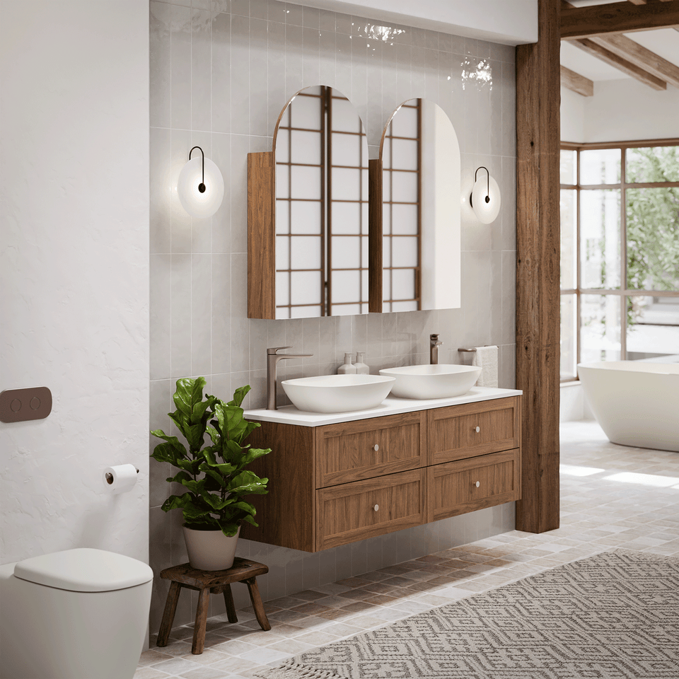 Caroma Contura II Tower Basin Mixer - Brushed Bronze
