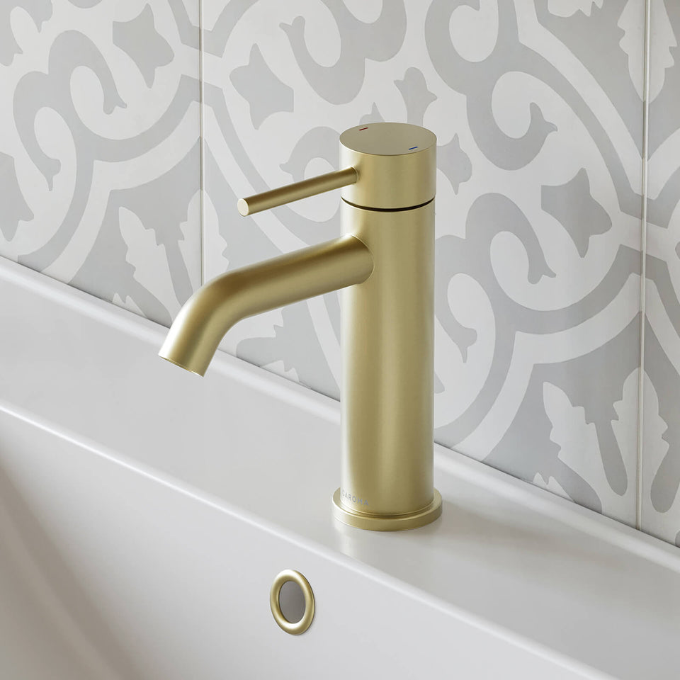Caroma Liano II Lead Free Basin Mixer Brushed Brass