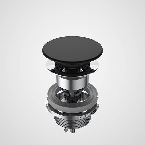 Caroma Urbane II Basin Dome Pop Up Plug & Waste Matte Black - The Blue Space