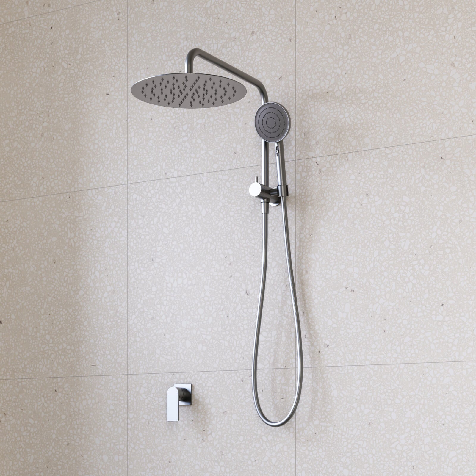 Caroma Urbane II Compact Twin Shower Mixer Gunmetal | The Blue Space