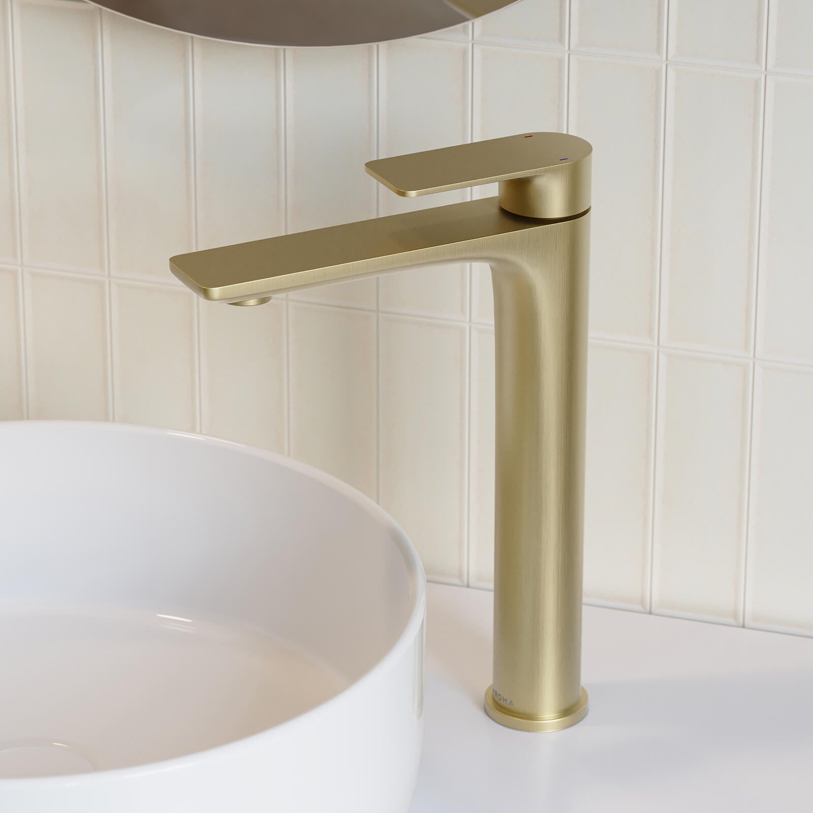 Caroma Urbane II Lead Free Tower Basin Mixer Brushed Brass | The Blue Space