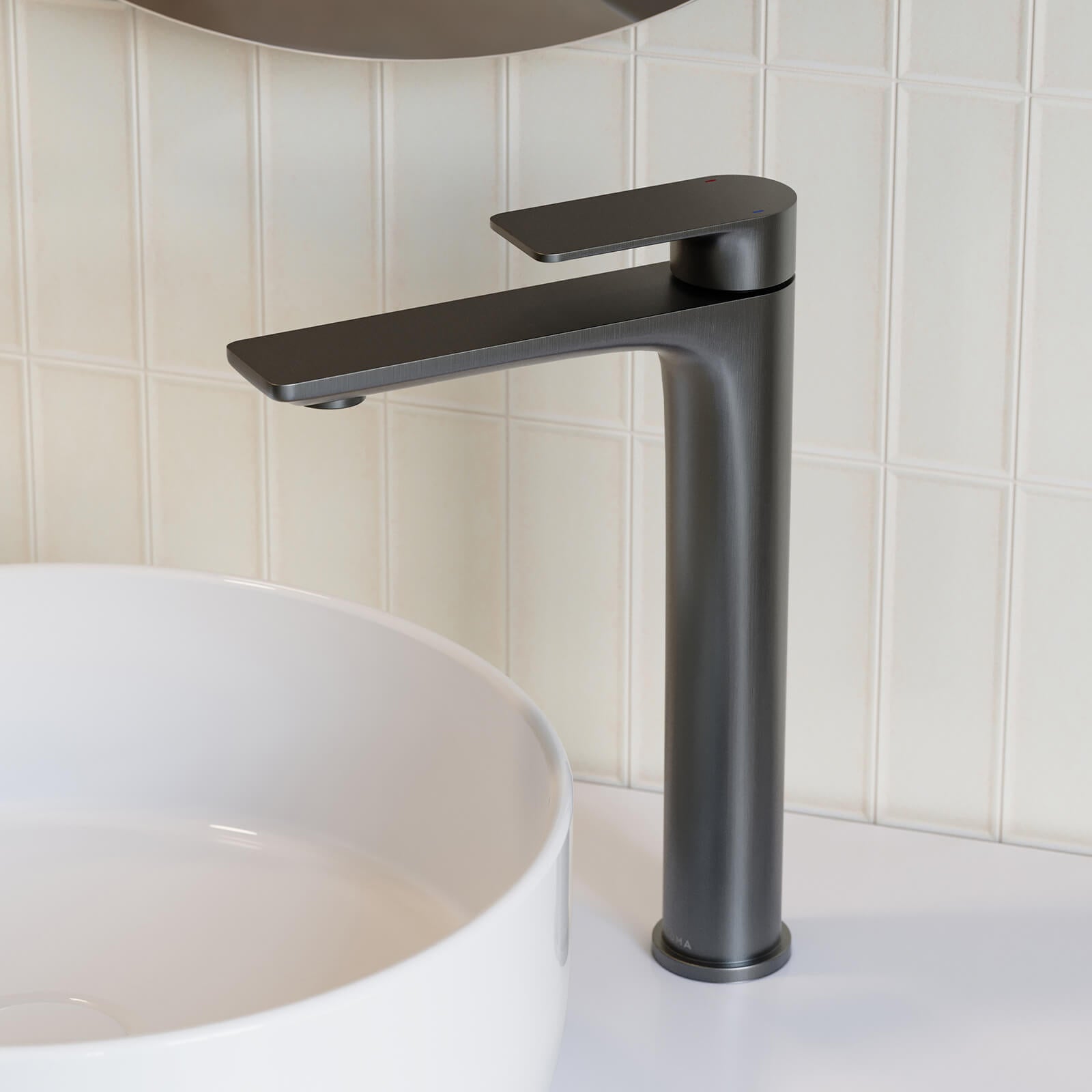 Caroma Urbane II Lead Free Tower Basin Mixer Gunmetal | The Blue Space