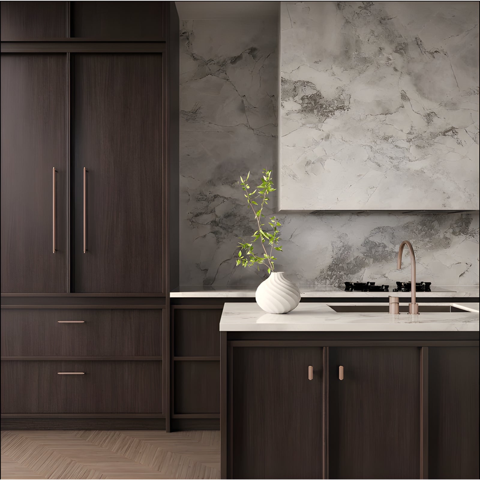 Lifestyle Meir Oppen Round Pull 200mm Cabinet Handle Champagne MRCH-1P20N-CH - The Blue Space