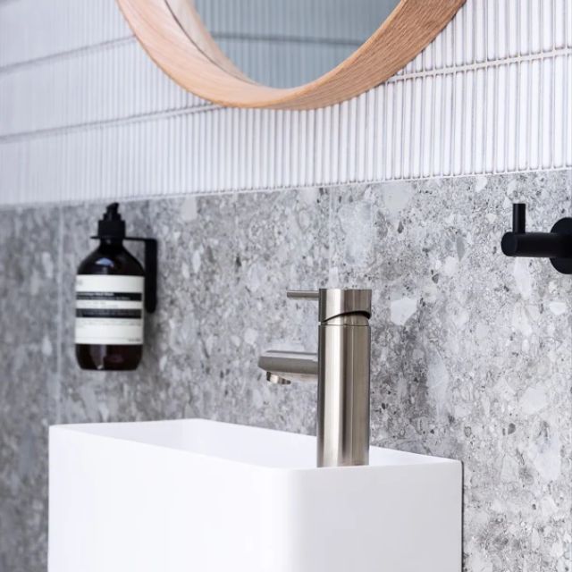 Lifestyle 1 Meir Round Basin Mixer - Brushed Nickel MB02-PVDBN - The Blue Space