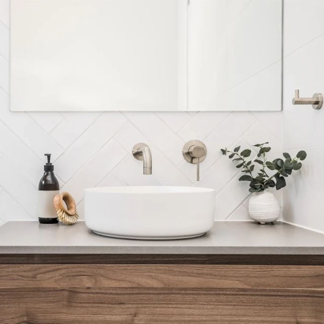 Lifestyle 2 Meir Round Basin Mixer - Brushed Nickel MB02-PVDBN - The Blue Space