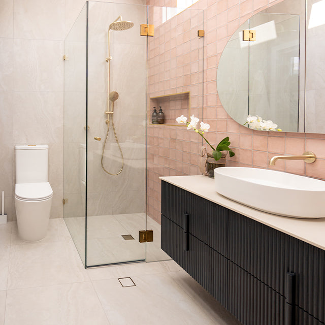 Lifestyle Nero 100mm Square Tile Insert Floor Waste 50mm Outlet Brushed Gold NRFW006BG - The Blue Space