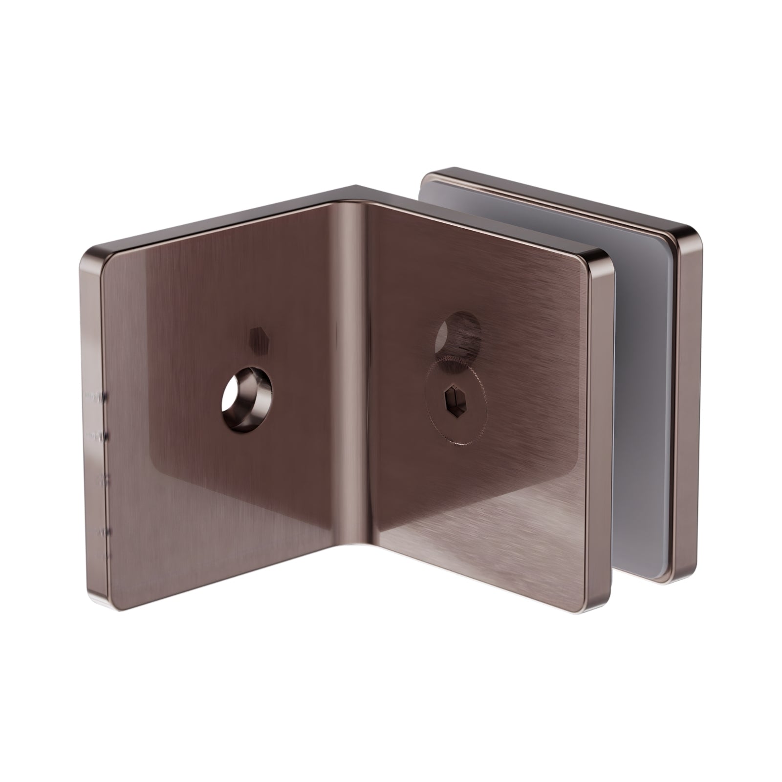 Nero 90 Degree Glass to Wall Bracket Brushed Bronze NRSH204ABZ - The Blue Space