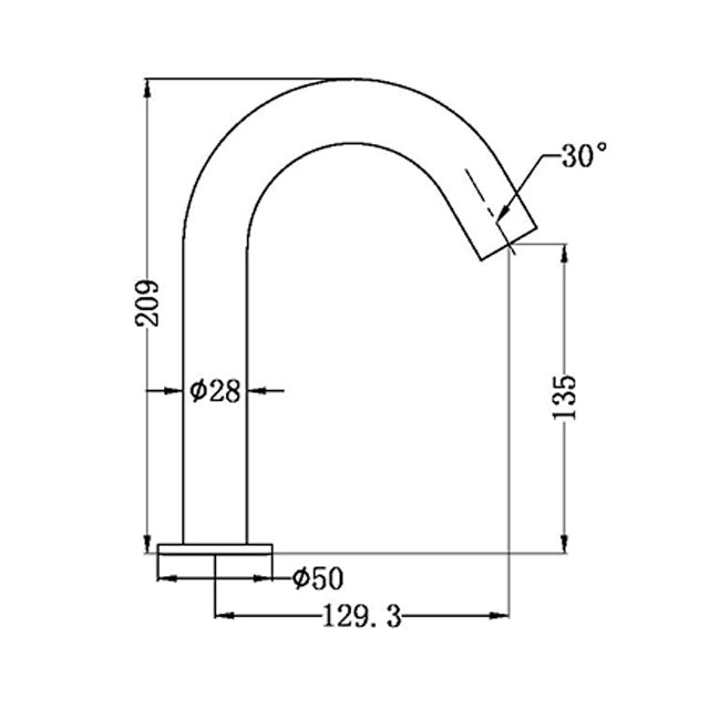 nero mecca sensor taps brushed bronze technical drawing | The Blue Space