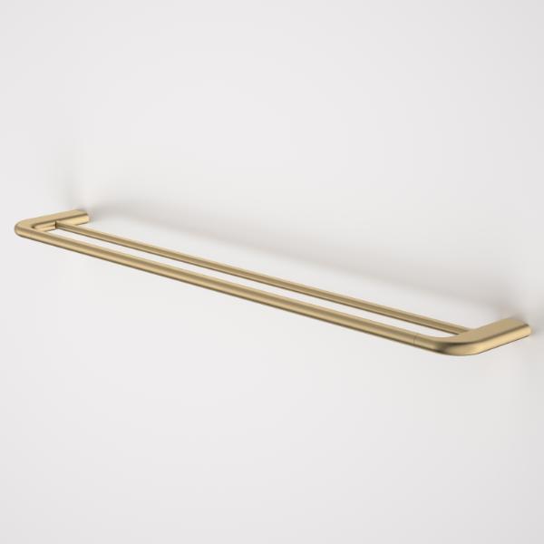 Caroma Contura II 820mm Double Towel Rail - Brushed Brass