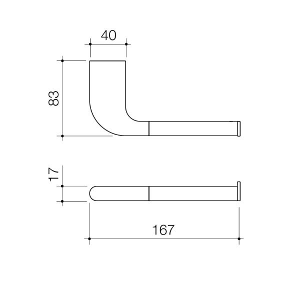 Technical Drawing Caroma Contura II Toilet Roll Holder - Brushed Nickel 849031BN | The Blue Space