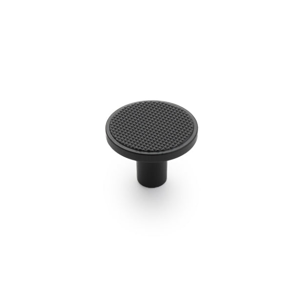 Castella Monaco Round Knob Matt Black 30mm - The Blue Space