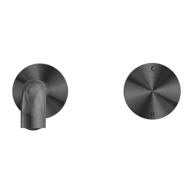 Front Nero Kara Progressive Wall Basin/Bath Set 230mm Gun Metal NR271907A230GM - The Blue Space