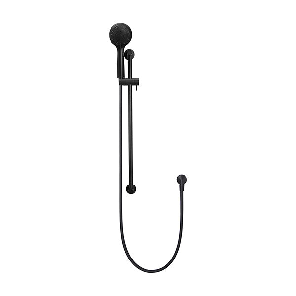 Meir Round 3 Function Rail Shower Matte Black, front view - The Blue Space