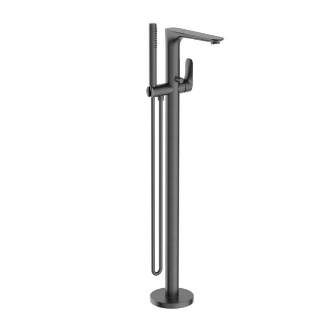 Nero Bianca Freestanding Bath Mixer With Hand Shower Gun Metal NR321503aGM - The Blue Space
