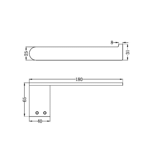 Technical Drawing Nero Bianca Toilet Roll Holder Chrome NR9086CH - The Blue Space
