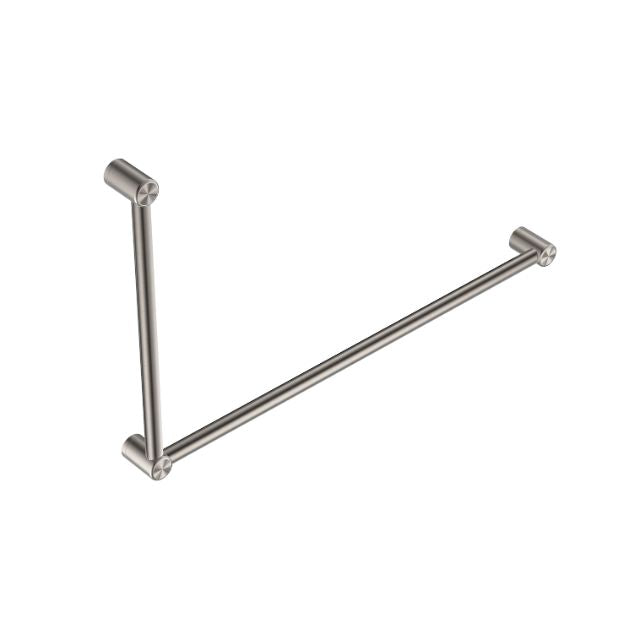 Nero Mecca Care 32mm DDA Grab Rail Set 90 Degree 600x1000mm Brushed Nickel