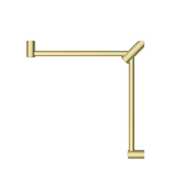 Buy Online Nero Mecca Care 32mm Wrap Around Corner Grab Rail 600x600mm Brushed Gold NRCR3290WBG - The Blue Space