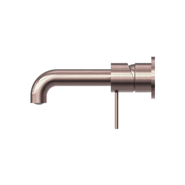 Buy Online Nero Mecca Wall Basin Mixer Separate Back Plate 185mm Spout Brushed Bronze NR221910C185BZ - The Blue Space