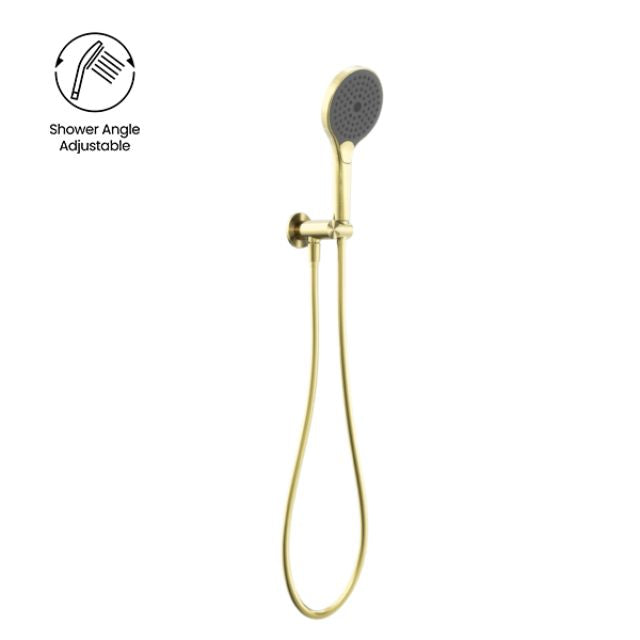 Nero Opal Shower On Bracket With Air Shower II Brushed Gold