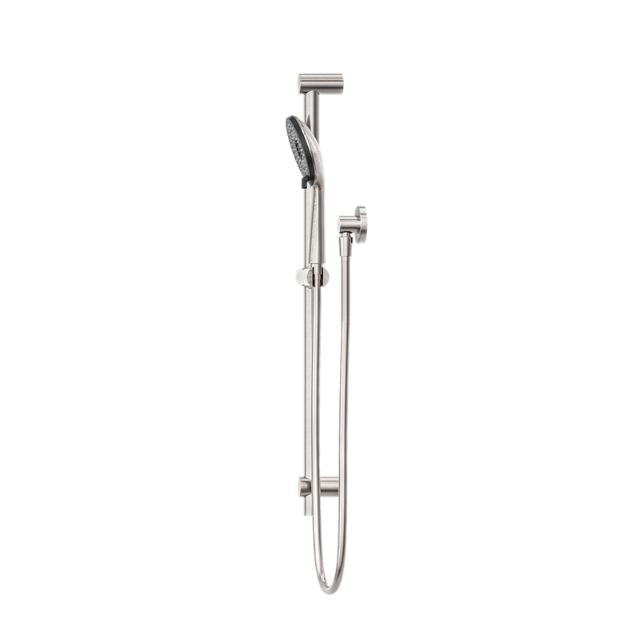 Nero Round Metal Project Shower Rail Brushed Nickel