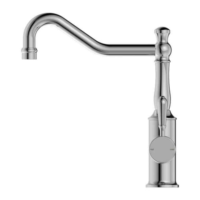 Nero York Kitchen Mixer Hook Spout With Metal Lever Chrome