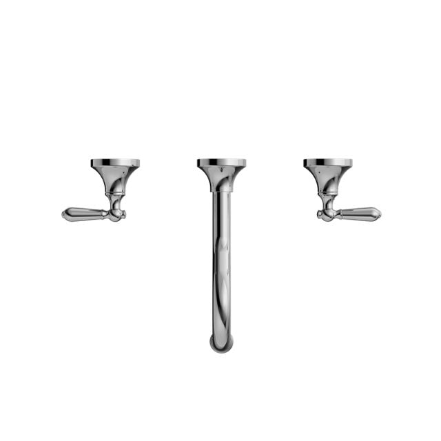 Nero York Wall Basin Set With Metal Lever Chrome