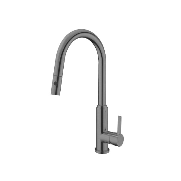 Nero Pearl Pull Out Sink Mixer with Vegie Spray Gun Metal | The Blue Space