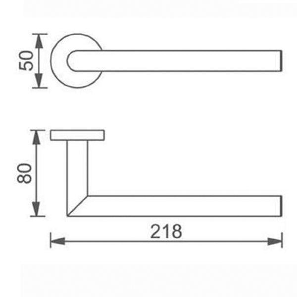 Nero Dolce Hand Towel Holder Brushed Nickel Technical Drawing - The Blue Space