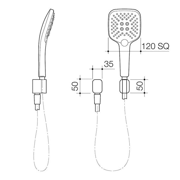 Caroma Contemporary Luna Multifunctional Hand Shower by Caroma - The Blue Space