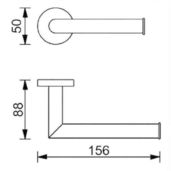 Technical Drawing: Nero Dolce Toilet Roll Holder Matte Black