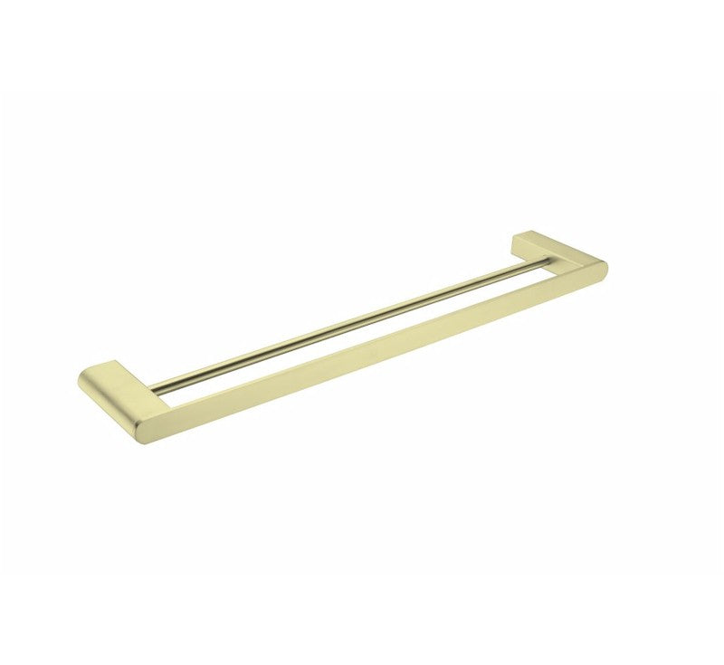 Nero Bianca Double Towel Rail 600mm Brushed Gold | The Blue Space