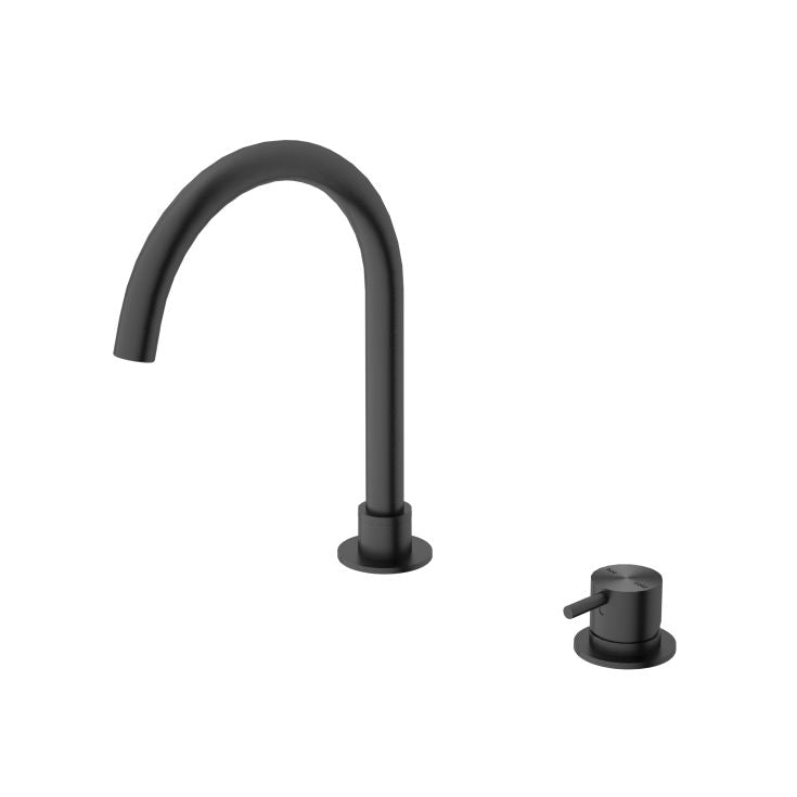 Nero Mecca Hob Basin Mixer Round Spout Gun Metal | The Blue Space