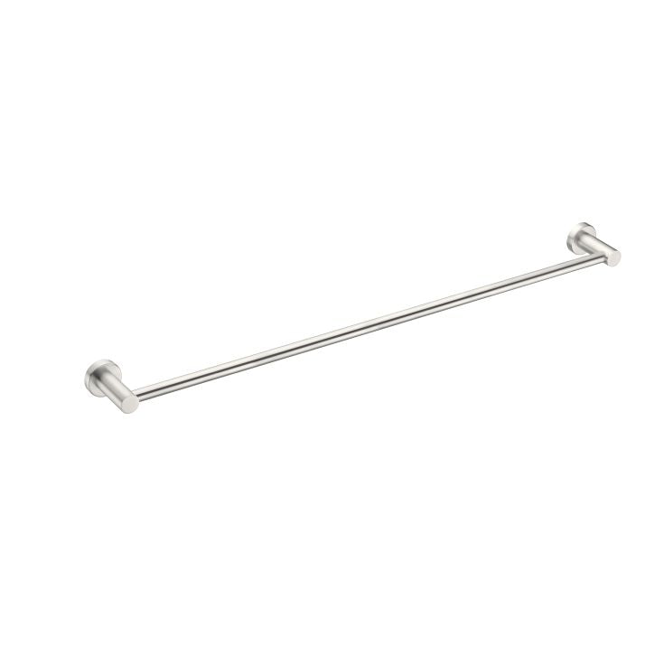 Nero Mecca Single Towel Rail 800mm Brushed Nickel | The Blue Space