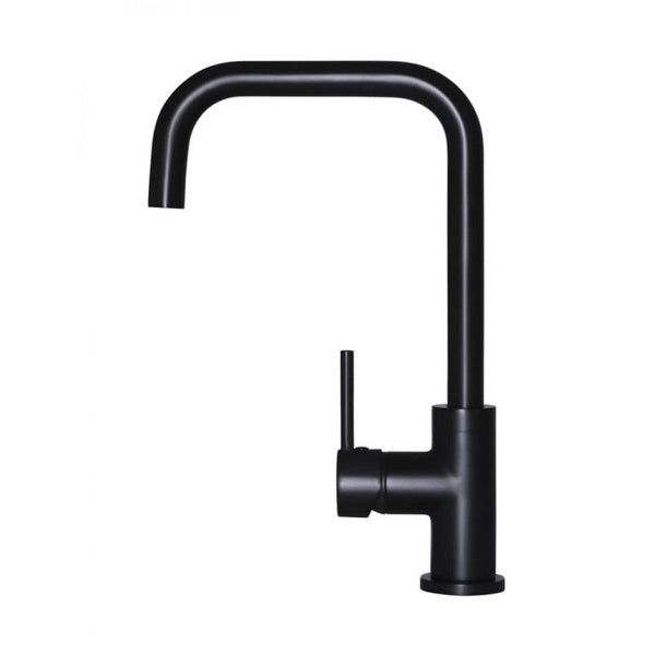 Meir Round Kitchen Mixer - Matte Black Side View The Blue Space